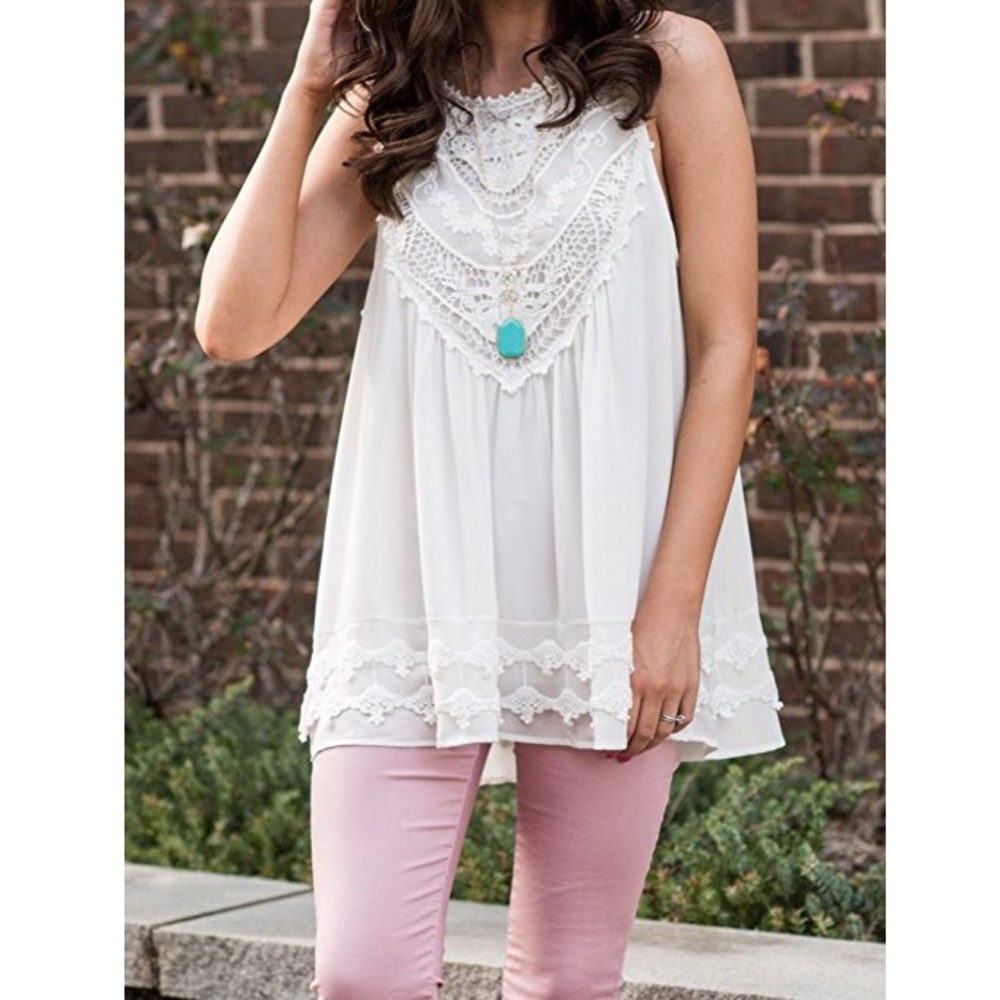 💎MARLA Womens Babydoll Sleeveless Lace Top💎
